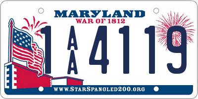 MD license plate 1AA4119