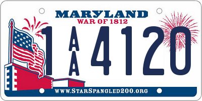 MD license plate 1AA4120