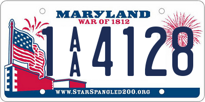 MD license plate 1AA4128