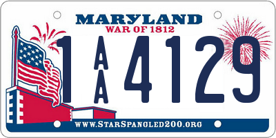 MD license plate 1AA4129