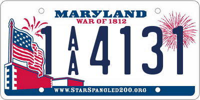 MD license plate 1AA4131