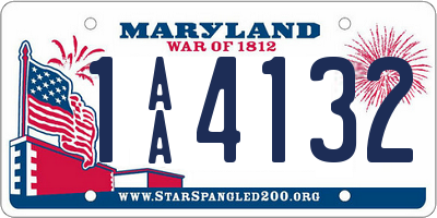 MD license plate 1AA4132