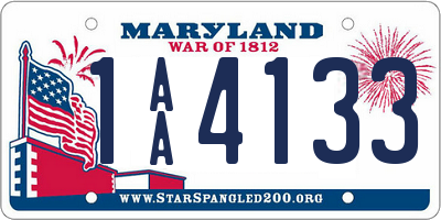 MD license plate 1AA4133