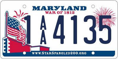 MD license plate 1AA4135