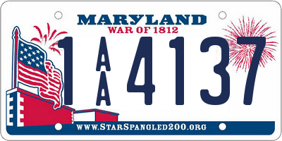 MD license plate 1AA4137