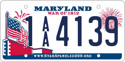 MD license plate 1AA4139