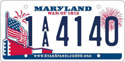 MD license plate 1AA4140