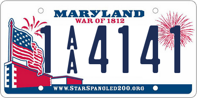 MD license plate 1AA4141