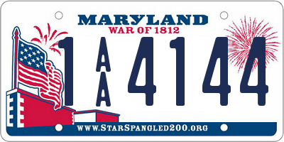 MD license plate 1AA4144