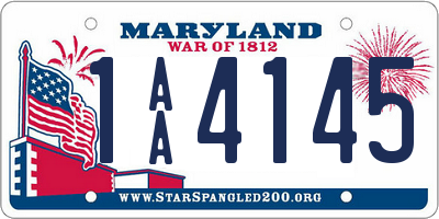 MD license plate 1AA4145