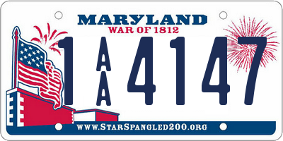 MD license plate 1AA4147