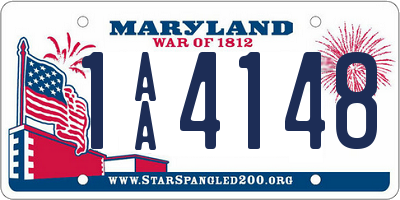 MD license plate 1AA4148