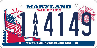 MD license plate 1AA4149