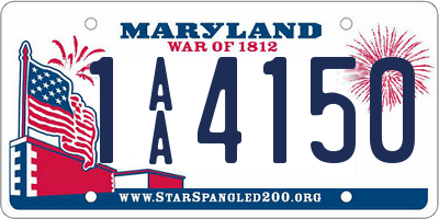 MD license plate 1AA4150