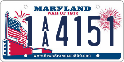 MD license plate 1AA4151