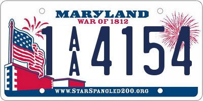 MD license plate 1AA4154