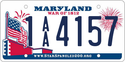 MD license plate 1AA4157