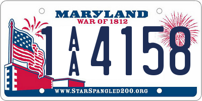 MD license plate 1AA4158