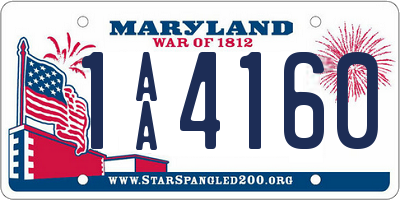 MD license plate 1AA4160