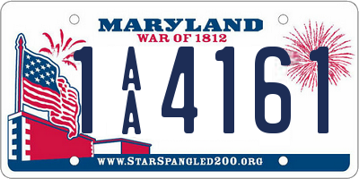 MD license plate 1AA4161