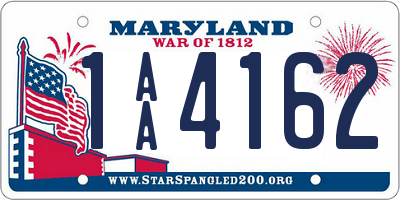 MD license plate 1AA4162