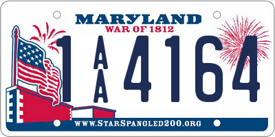 MD license plate 1AA4164