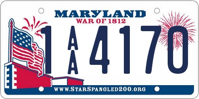 MD license plate 1AA4170