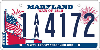 MD license plate 1AA4172