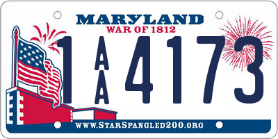 MD license plate 1AA4173