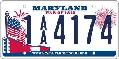 MD license plate 1AA4174