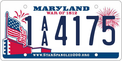 MD license plate 1AA4175