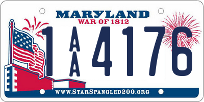 MD license plate 1AA4176