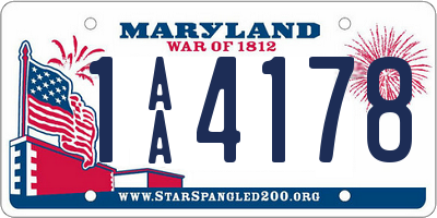 MD license plate 1AA4178