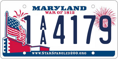 MD license plate 1AA4179