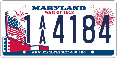 MD license plate 1AA4184