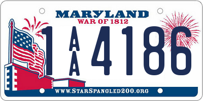 MD license plate 1AA4186