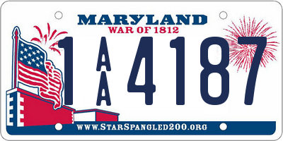 MD license plate 1AA4187