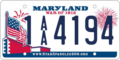 MD license plate 1AA4194