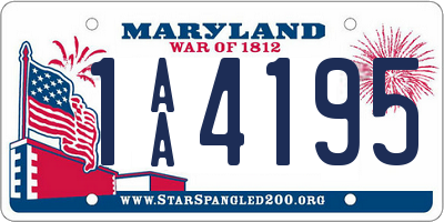 MD license plate 1AA4195