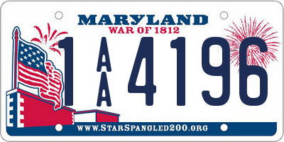 MD license plate 1AA4196