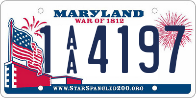 MD license plate 1AA4197