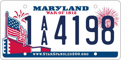 MD license plate 1AA4198