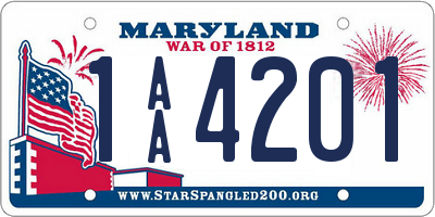 MD license plate 1AA4201