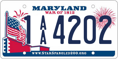 MD license plate 1AA4202