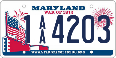 MD license plate 1AA4203