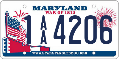 MD license plate 1AA4206