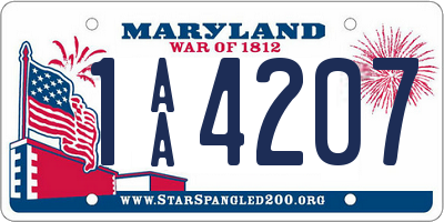 MD license plate 1AA4207