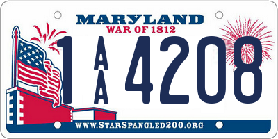 MD license plate 1AA4208