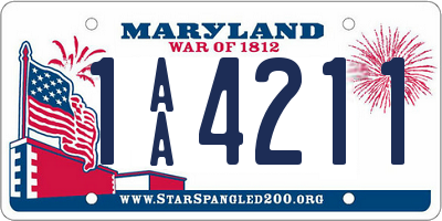 MD license plate 1AA4211