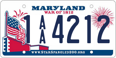 MD license plate 1AA4212